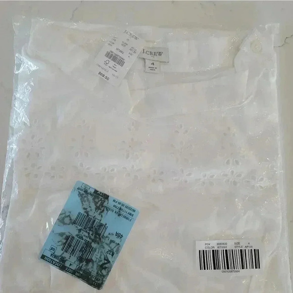 J.Crew eyelet funnelneck top - Picture 4 of 6